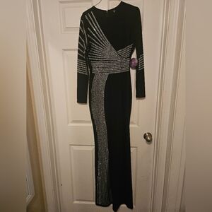 Elegant Black and Silver Women's Dress